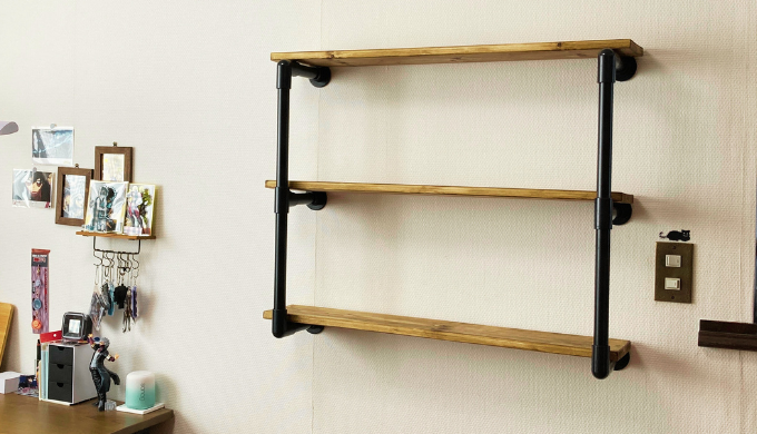 子ども部屋DIY】イレクターパイプで壁に収納棚を自作しました 
